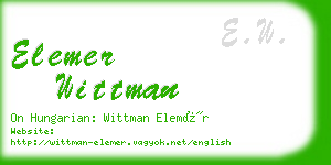 elemer wittman business card